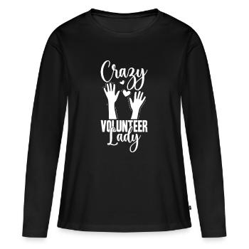 Social Worker Quote Crazy Lady Social - Women's Premium Organic Long Sleeve Shirt - black - Front - Julia (174cm)