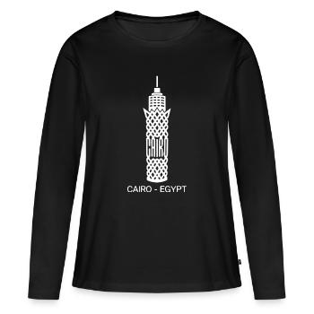 Le Caire, Égypte Visite Al Qahirah Touristes Égyptiens - T-shirt manches longues Premium bio Femme - noir - Devant - Julia (174cm)