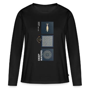 Trio des Eaux Profondes - T-shirt manches longues Premium bio Femme - noir - Devant - Julia (174cm)