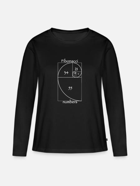 Fibonacci-Zahlen - Frauen Premium Bio Langarmshirt - Schwarz