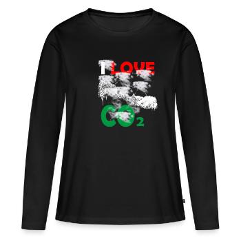 J'aime le CO2 - T-shirt manches longues Premium bio Femme - noir - Devant - Julia (174cm)