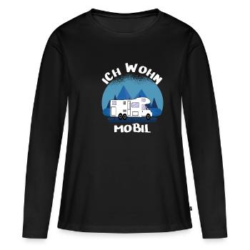 Ich Wohn Mobil - Frauen Premium Bio Langarmshirt - Schwarz - Vorne - Julia (174cm)