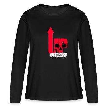 Speedcore 240 BPM Techno Rave Uptempo Gabber - T-shirt manches longues Premium bio Femme - noir - Devant - Julia (174cm)