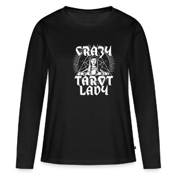 Tarot fou Dame Satanisme Sorcellerie - T-shirt manches longues Premium bio Femme - noir - Devant - Julia (174cm)