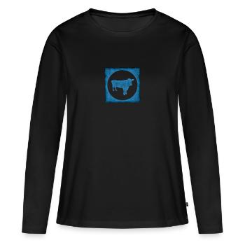 Éleveur de vaches Éleveur - T-shirt manches longues Premium bio Femme - noir - Devant - Julia (174cm)