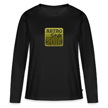 Style Rétro 2016 - T-shirt manches longues Premium bio Femme - noir - Devant - Julia (174cm)