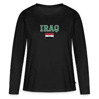 Irak - T-shirt manches longues Premium bio Femme - noir - Devant - Julia (174cm)