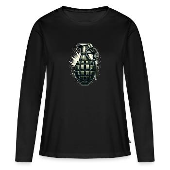 Detonate-Design: Klassische Granate - Frauen Premium Bio Langarmshirt - Schwarz - Vorne - Julia (174cm)
