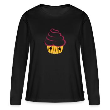 sweet cupcake - Frauen Premium Bio Langarmshirt - Schwarz - Vorne - Julia (174cm)