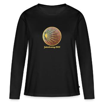 Way of St. James 2023 - Pilgrim Shell - Women's Premium Organic Long Sleeve Shirt - black - Front - Julia (174cm)