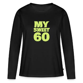 Sweet 60 - Frauen Premium Bio Langarmshirt - Schwarz - Vorne - Julia (174cm)