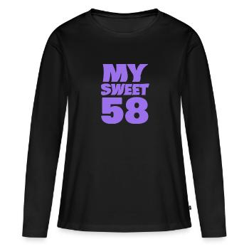58 - Women's Premium Organic Long Sleeve Shirt - black - Front - Julia (174cm)