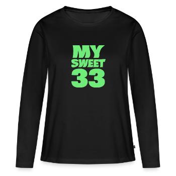 Sweet 33 - Frauen Premium Bio Langarmshirt - Schwarz - Vorne - Julia (174cm)