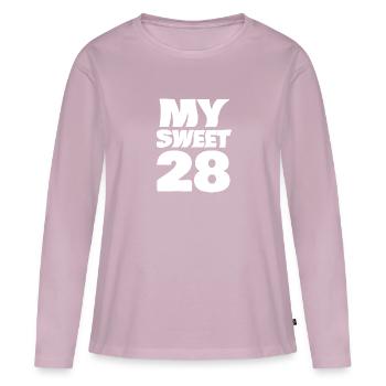 28 - Frauen Premium Bio Langarmshirt - Altrosa - Vorne - Julia (174cm)