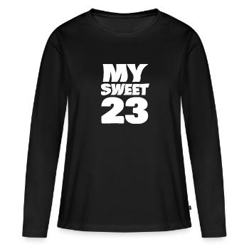 Sweet 23 - Frauen Premium Bio Langarmshirt - Schwarz - Vorne - Julia (174cm)