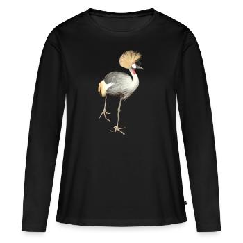 Vogel - Frauen Premium Bio Langarmshirt - Schwarz - Vorne - Julia (174cm)