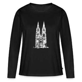 Cologne - Cathédrale de Cologne - T-shirt manches longues Premium bio Femme - noir - Devant - Julia (174cm)