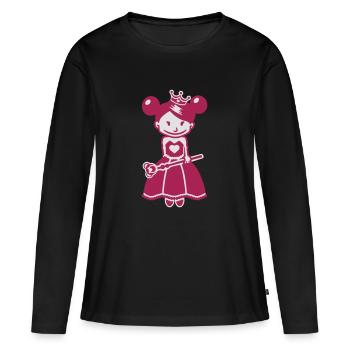 Peu de princesse - princesse peu - T-shirt manches longues Premium bio Femme - noir - Devant - Julia (174cm)