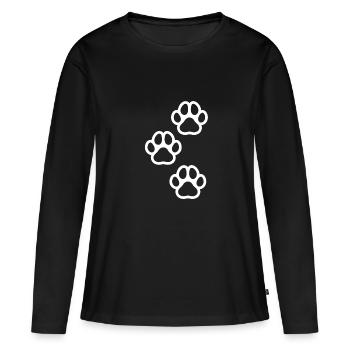 Hundepfote - Frauen Premium Bio Langarmshirt - Schwarz - Vorne - Julia (174cm)