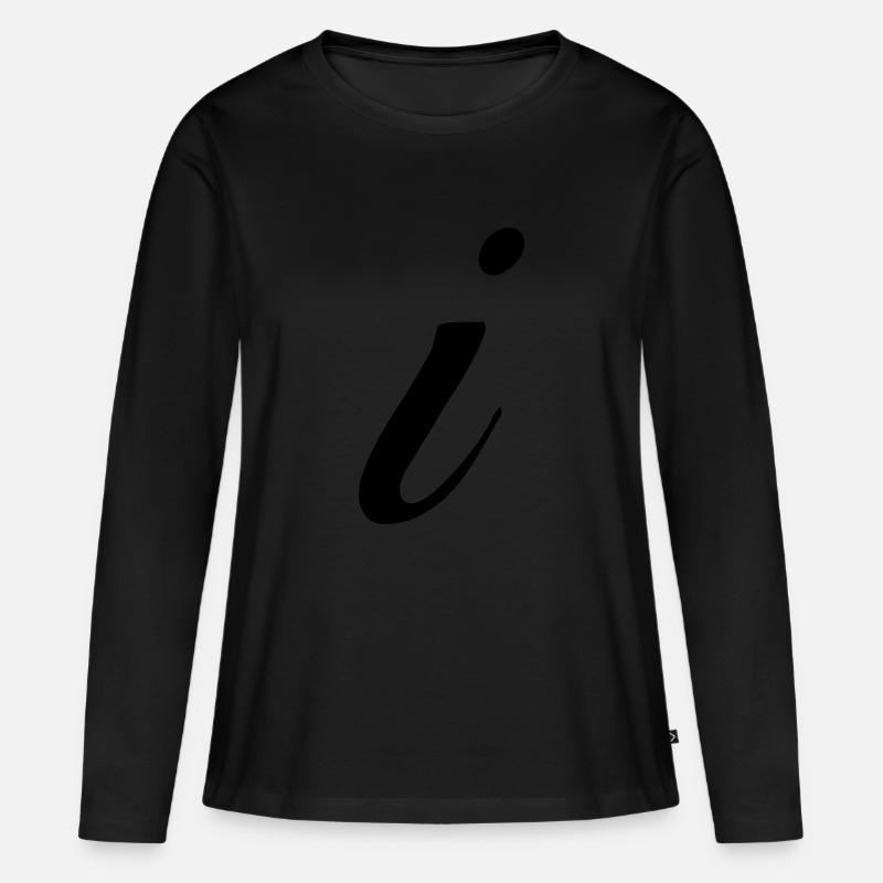 i - Frauen Premium Bio Langarmshirt - Schwarz