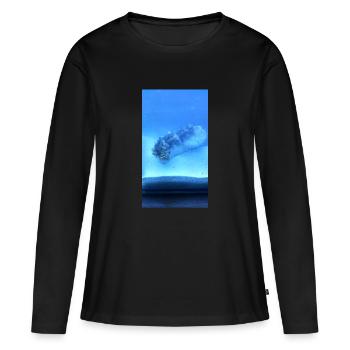 See Walze - Frauen Premium Bio Langarmshirt - Schwarz - Vorne - Julia (174cm)