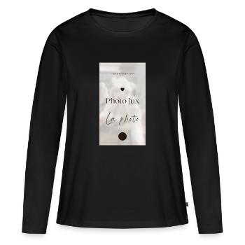 Foto-Studio - Frauen Premium Bio Langarmshirt - Schwarz - Vorne - Julia (174cm)