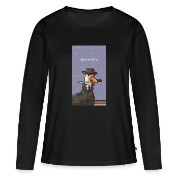 Meme Ente - Frauen Premium Bio Langarmshirt - Schwarz - Vorne - Julia (174cm)