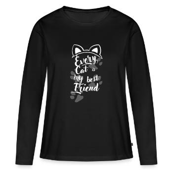 Pretty Darling Cats - T-shirt manches longues Premium bio Femme - noir - Devant - Julia (174cm)