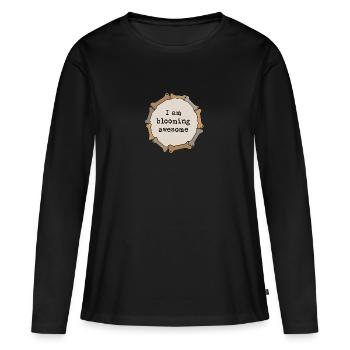 Blooming awesome - Women's Premium Organic Long Sleeve Shirt - black - Front - Julia (174cm)