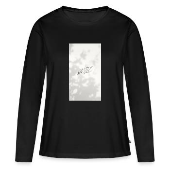 SMILE - Frauen Premium Bio Langarmshirt - Schwarz - Vorne - Julia (174cm)