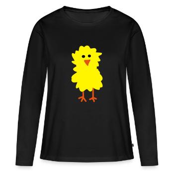 Poussin - T-shirt manches longues Premium bio Femme - noir - Devant - Julia (174cm)