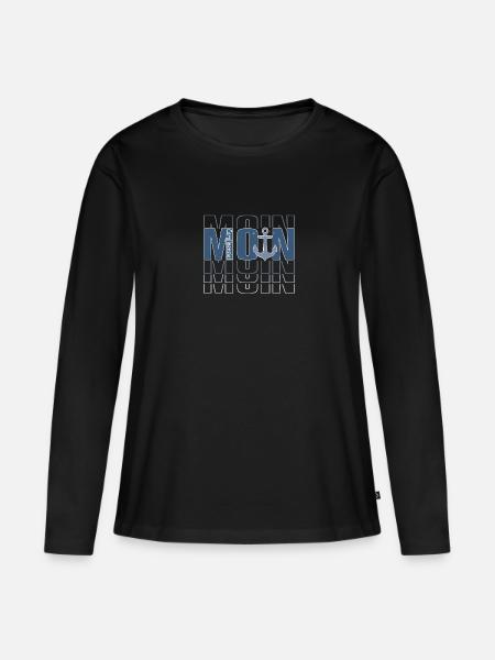 Carolinensiel Ostfriesland Nordsee Caming Urlaub - Frauen Premium Bio Langarmshirt - Schwarz