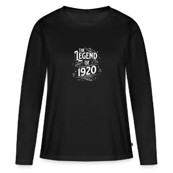 La légende de l’anniversaire de 1920 - T-shirt manches longues Premium bio Femme - noir - Devant - Julia (174cm)