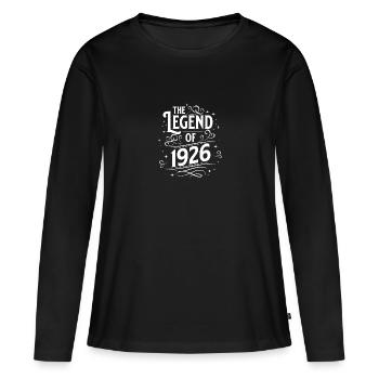La légende de l’anniversaire de 1926 - T-shirt manches longues Premium bio Femme - noir - Devant - Julia (174cm)