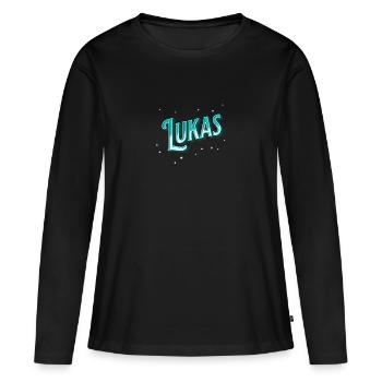 Lukas' name personalized - Women's Premium Organic Long Sleeve Shirt - black - Front - Julia (174cm)
