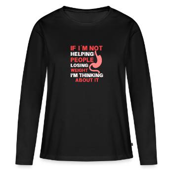 Si je n’aide pas les gens à perdre du poids, - T-shirt manches longues Premium bio Femme - noir - Devant - Julia (174cm)