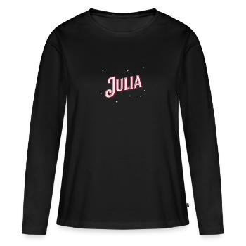 Nom Julia personnalisé - T-shirt manches longues Premium bio Femme - noir - Devant - Julia (174cm)