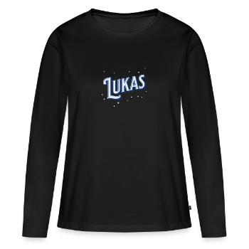 Lukas' name personalized - Women's Premium Organic Long Sleeve Shirt - black - Front - Julia (174cm)
