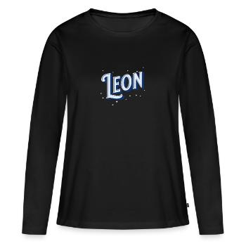 Leon names personalized - Women's Premium Organic Long Sleeve Shirt - black - Front - Julia (174cm)