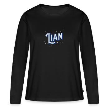 Noms Lian personnalisés - T-shirt manches longues Premium bio Femme - noir - Devant - Julia (174cm)