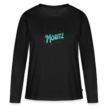 Moritz Namen personalisiert - Frauen Premium Bio Langarmshirt - Schwarz - Vorne - Julia (174cm)