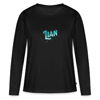 Noms Lian personnalisés - T-shirt manches longues Premium bio Femme - noir - Devant - Julia (174cm)