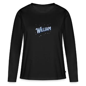 Nom William personnalisé - T-shirt manches longues Premium bio Femme - noir - Devant - Julia (174cm)