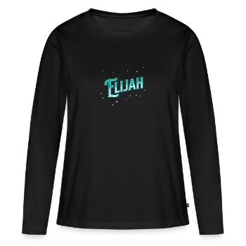 Elijah names personalized - Women's Premium Organic Long Sleeve Shirt - black - Front - Julia (174cm)