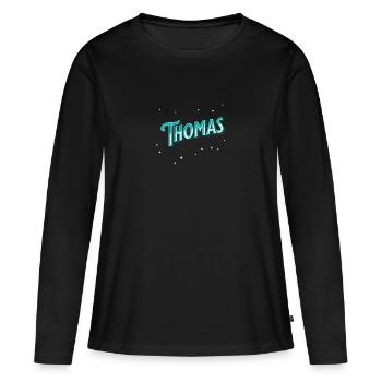Thomas names personalized - Women's Premium Organic Long Sleeve Shirt - black - Front - Julia (174cm)
