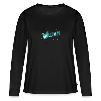 Nom William personnalisé - T-shirt manches longues Premium bio Femme - noir - Devant - Julia (174cm)