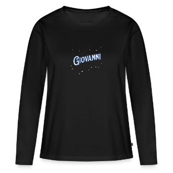 Nom Giovanni personnalisé - T-shirt manches longues Premium bio Femme - noir - Devant - Julia (174cm)