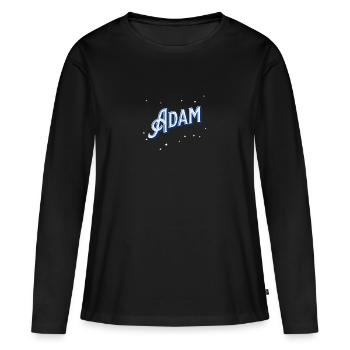 Nom Adam personnalisé - T-shirt manches longues Premium bio Femme - noir - Devant - Julia (174cm)