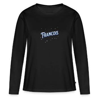 Le nom de François personnalisé - T-shirt manches longues Premium bio Femme - noir - Devant - Julia (174cm)