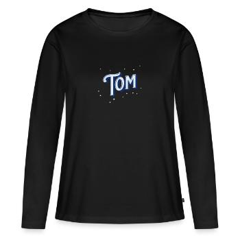 Le nom de Tom personnalisé - T-shirt manches longues Premium bio Femme - noir - Devant - Julia (174cm)
